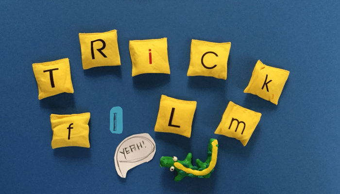 Motiv Trickfilm Workshop mit gelben Buchstaben