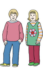 Illustration: Ein Junge und ein Mädchen